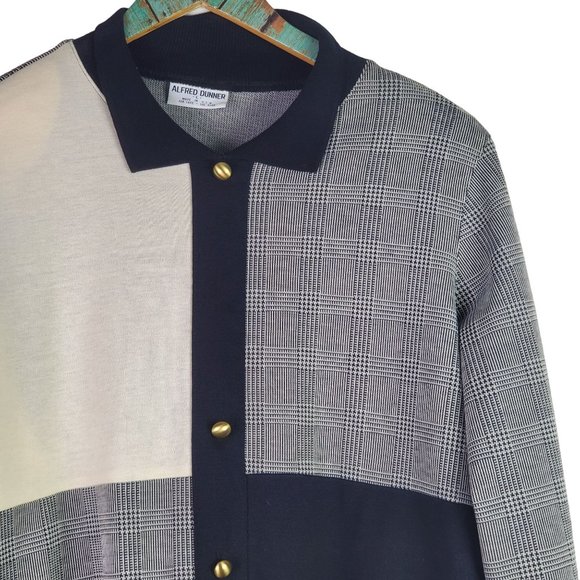 Vintage 90’s Alfred Dunner Houndstooth Color Blocking Top, Sz L, NWT - Picture 3 of 8